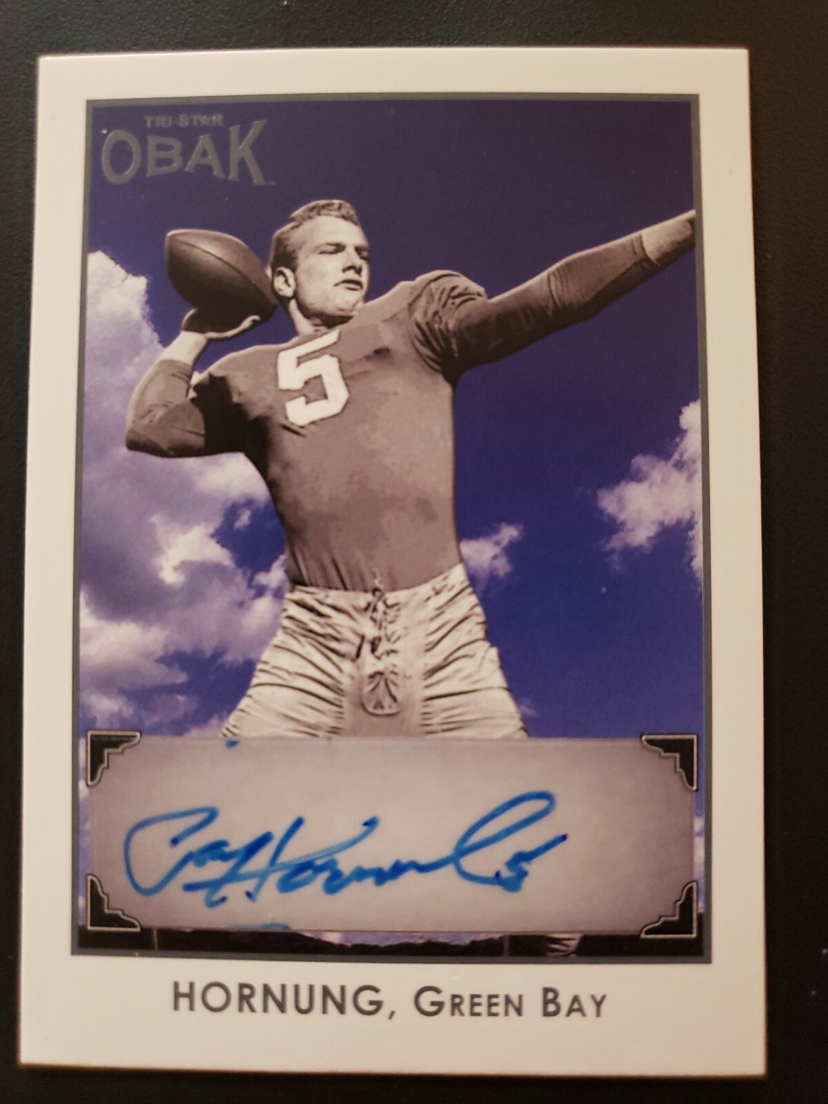 Paul Hornung Green Bay Packers 2011 Tristar OBAK AUTO 50/100 HOF Packers Notre Dame 