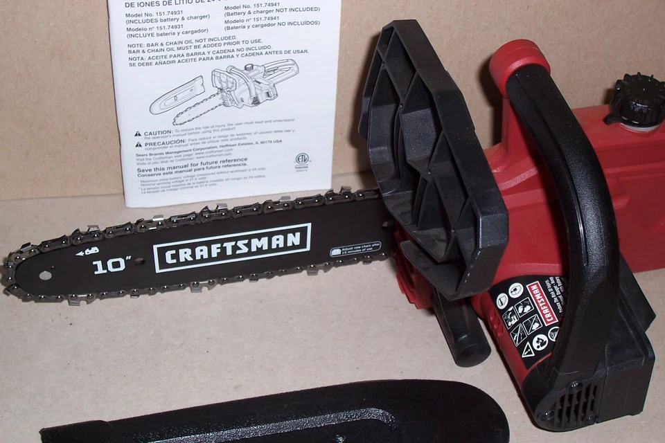CRAFTSMAN 24v 24 Volt Max Lithium-Ion Cordless 10" Chainsaw w/Scabbard 74941 NEW - Image 4 of 4
