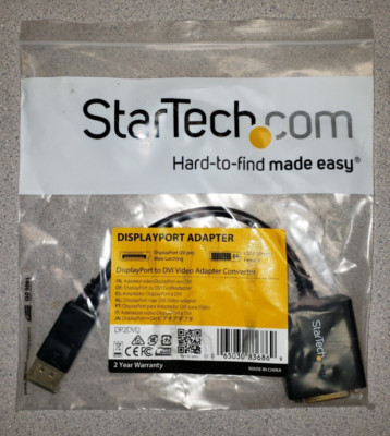 BRAND NEW - StarTech DisplayPort to DVI Video Adapter Converter DP2DV12 Black