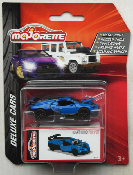 Majorette Deluxe Cars Bugatti Chiron Pur Sport Blau Neu/Ovp Sportwagen Auto Car-image