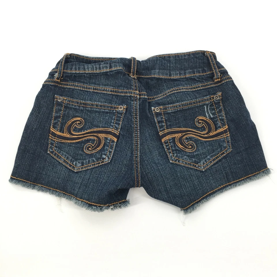 Pantalones Cortos de Jean Candies Corte Talla 0 Para Mujer Medianos Azul Envejecido Elastizados Rasgados Foto 2 de 4