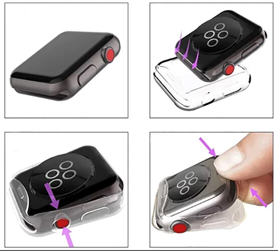 (PACK 8) APPLE WATCH Series 1/2/3/4/5 Transparente FUNDA PROTECTORA COMPLETA TPU Foto 4 de 4