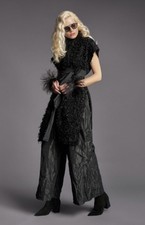 Luxurious Sparkly Party Igor Dobranic Nur Gilet Sleeveless Coat + Belt 16 18 20