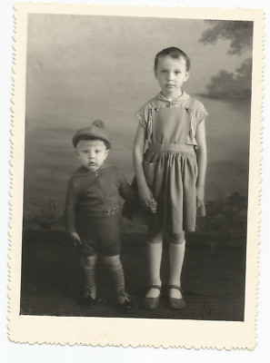 Photo Boy Girl Kids Fashion Photo Studio Arcade Odd weird VTG
