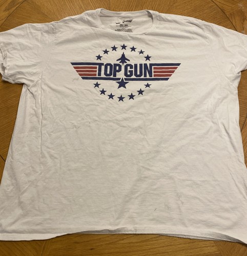 Top Gun Men's Short Sleeve Crewneck Graphic T-Shirt White Logo Size 3XL