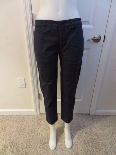 WOMENS ZARA WOMAN CHINO PANTS NAVY BLUE CAPRI PANTS W/FLAT FRONT SIZE 6 |  eBay