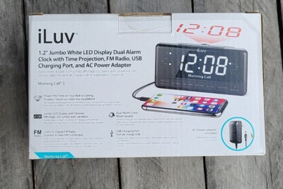 iLuv Morning Call 3 Projection FM Clock Radio Dual Alarm Phone Charging Port New