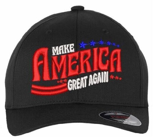 Sombrero Trump 2024 Make America Great Again Diseño Arqueado Flex Fit Sombrero Versión Color