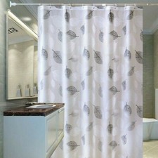 Bathroom Shower Curtain PEVA Translucent Bath Curtain Waterproof Ring Modern New