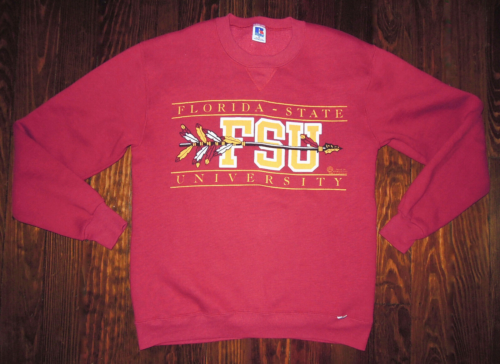 Sweatshirt Vintage 90s Florida State University FSU Seminoles NCAA Football MED - Picture 1 of 7