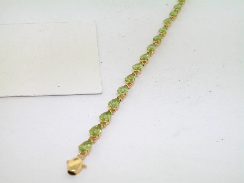 Elegantes Armband 750 Gelbgold 18Kt Gold  21 facettierte Peridots total 8,8ct - Bild 3 von 4