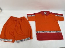 Set of 2 Boys Orange 2-Piece Athletic Track Suit Size 4-6: Polo Shirt and Shorts