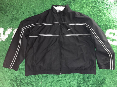 Vintage Reebok Black Insulated Windbreaker Jacket Size XXL