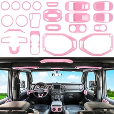 23PCS Full Set Interior Decoration Trim Kit For Jeep Wrangler JL JLU JT 2018+