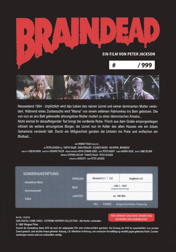 Braindead , Dead Alive , strong limited Edition , 100% uncut , Peter Jackson - Image 2 of 2