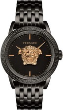 Versace VERD00518 Palazzo Empire rose gold black Stainless Steel Men's Watch NEW