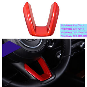 Red ABS Steering Wheel Center Trim Cover Fit For Mazda 3 6 CX-5 2017 2018 2019