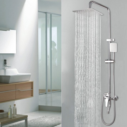 EE. UU. 8" Cromo Baño Ducha Mezclador Lluvia Portátil Rociador Grifo Montaje en Pared - Imagen 13 de 14