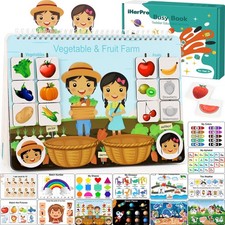Montessori Busy Book for Toddlers Ages 3-6  Preassembled Sensory Toy for Aut...