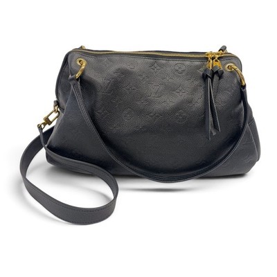 Louis Vuitton Ponthieu PM Monogram Empreinte Leather Hand Bag Black Gold