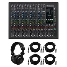 Mackie Onyx 16-Ch Analog Mixer, w/TAPH100 Headphones and 4x 25' XLR Cable