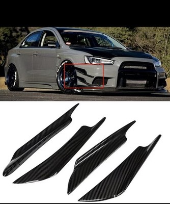 Universal Carbon Fiber Front Bumper Canards- Aggressive Sport Style | Fast Ship