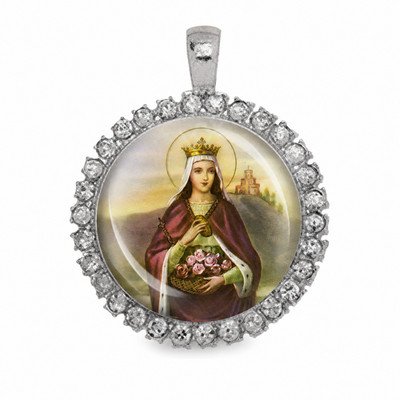 St Elizabeth of Hungary Medal Necklace, Catholic Saint Pendant, Christian Gift