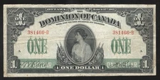 1917 $1 DOMINION OF CANADA DC-23a ONE DOLLAR BILL R001