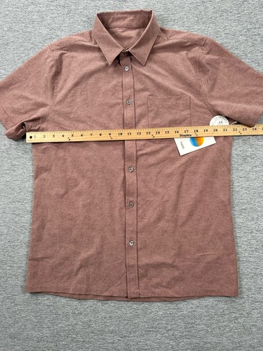 Vuori Shirt Mens Large Bridge Button Down Zion Rose Water Lily Short Sleeve NEW - Picture 4 of 10