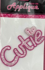 New Pink  Cutie  Embroidered Iron-on Patch Applique