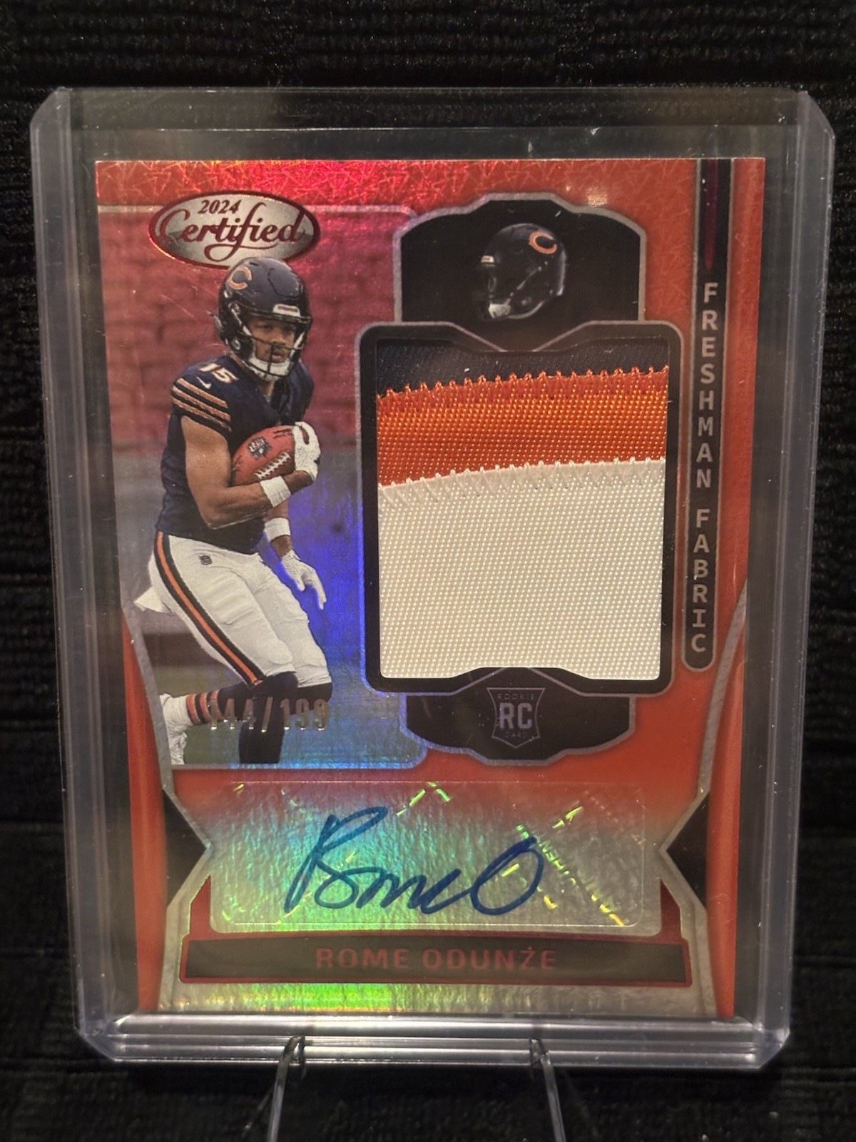 2024 Certified Rome Odunze Freshman Fabric Signatures Red #FMS-ROE RC NM+ #/199