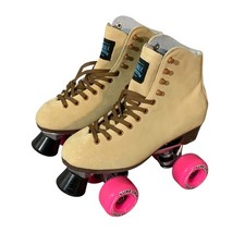 Sure-Grip 1300 Tan Suede Quad Outdoor Roller Skates Retro Boardwalk Mens 6