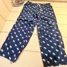 Vintage Abercrombie Fitch All-Over Moose Print Cotton Lounge Pajama Pants