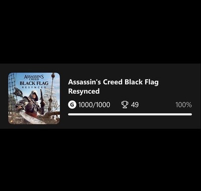 Assassins Creed Black Flag Resynced 100% Achievement Completion (Xbox)
