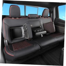 Fit for Silverado  GMC Sierra Seat Covers Full Set SG-A Black with Red Trim