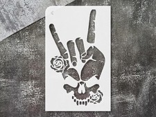 Skeleton Punk Halloween Wall Art Stencil for Spooky Decor - StencilAir