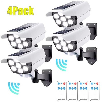 4Pack 77 LED Solar Street Wall Lights Security Flood Lamps Motion Sensor Outdoor