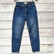 Free People We The Free Jeans Womens Size 25 High Rise Tapered Leg Blue Denim