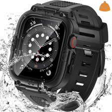 3 in 1 Waterproof Case  Band w/ Tempered Glass Screen Protector for Apple Watch