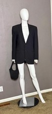 1960's Black Sports Coat Single Breasted Blazer by Roos Atkins