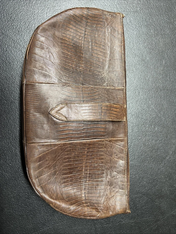 Bolsa de mão feminina vintage anos 1950 textura lagarto louco, clutch - Imagem 2 de 4
