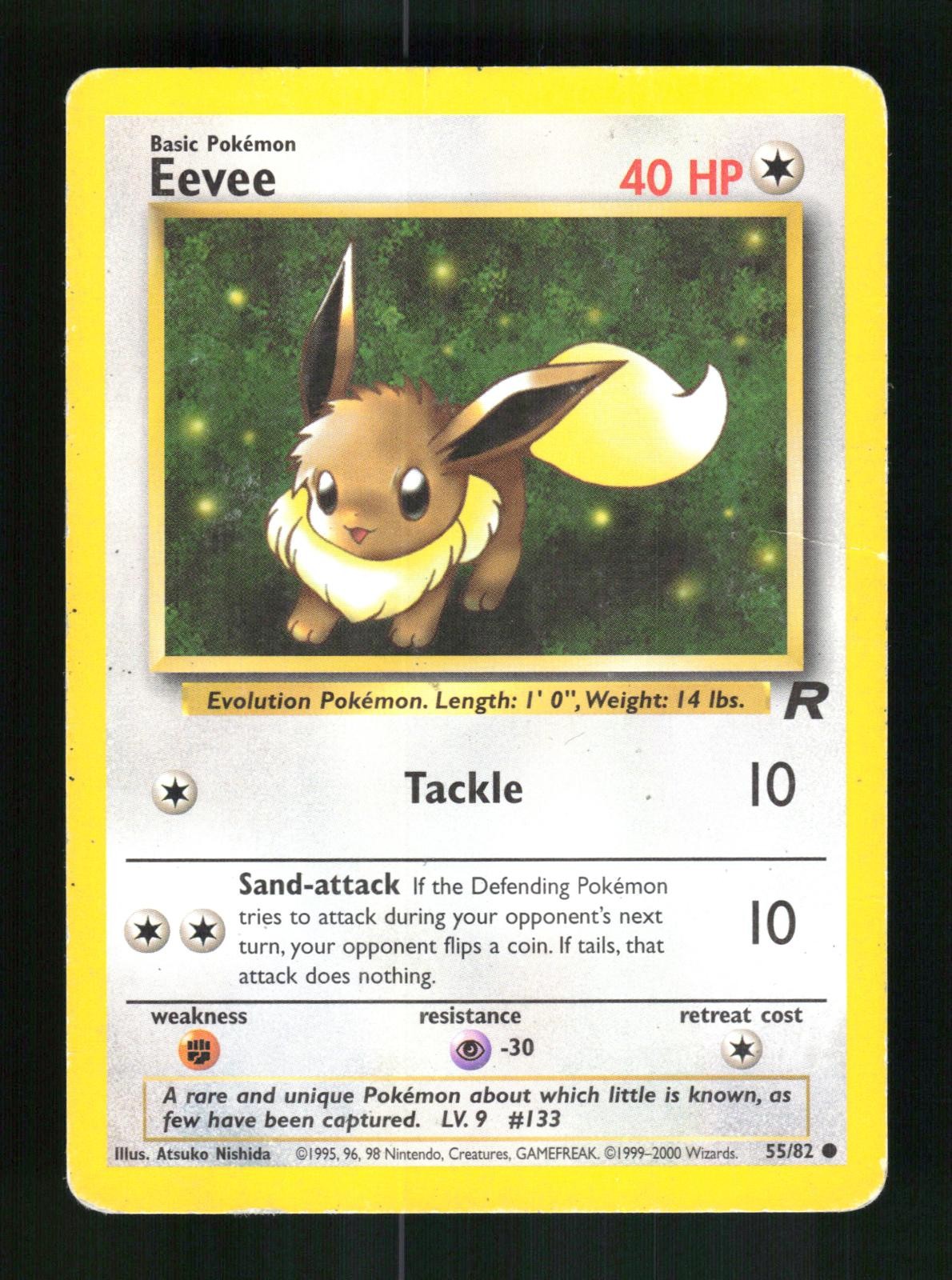 Eevee 55/82 Unlimited Common Team Rocket Pokemon 2000 HP Nishida