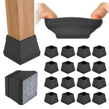 16 PCS Square Chair Leg Floor Protector, Silicone Chair Leg Cover, Furniture ...