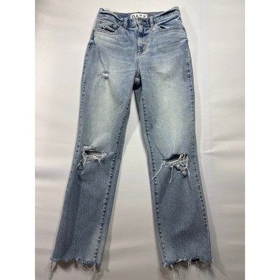 Daze Women's Distressed Straight Crop Blue  Jeans - Size 25 (25x25.5)*
