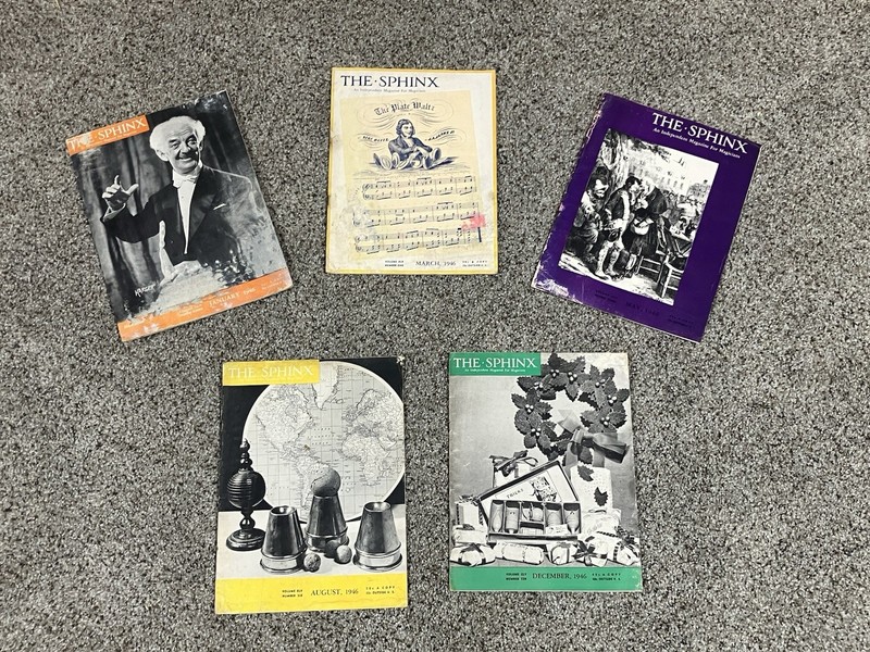 Lot Of 5 Vintage Sphinx Magazine For Magicians 1946