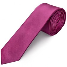 Plain Fuchsia Pink Skinny Boys Tie Wedding Christening Formal Prom Slim Tie