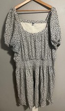 Old Navy Dress Womens Plus Size 4X Floral Smocked Sundress Puff Sleeve Boho