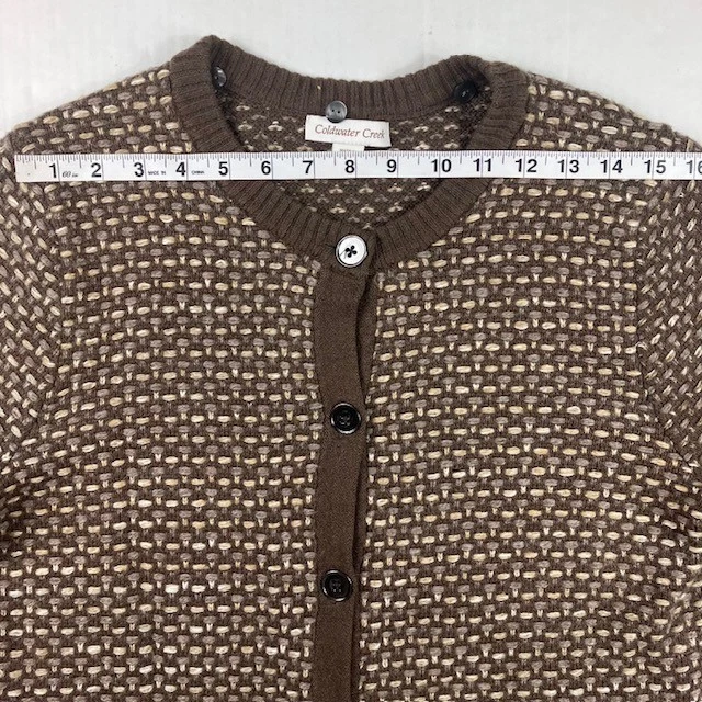 Suéter cárdigan con botones tejido grueso marrón 1X 18 Coldwater Creek para mujer Foto 4 de 4