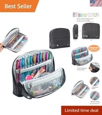 Crochet Hook Organizer Case Stand Up Black 7 Inch Storage Pouch