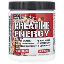 2 X EVLution Nutrition, Creatine Energy�, Fruit Punch, 9.95 oz (282 g)